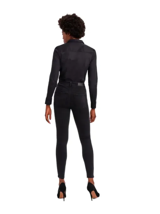 Schwarzer Damen-Jumpsuit mit Knöpfen