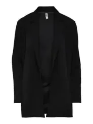 Schwarzer Wollmantel mit Reverskragen