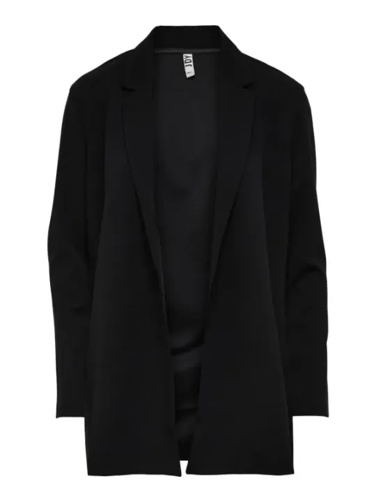 Schwarzer Wollmantel mit Reverskragen