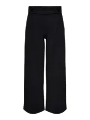 Schwarze High-Waist-Hose weites Bein