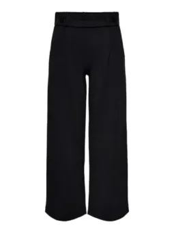 Schwarze High-Waist-Hose weites Bein