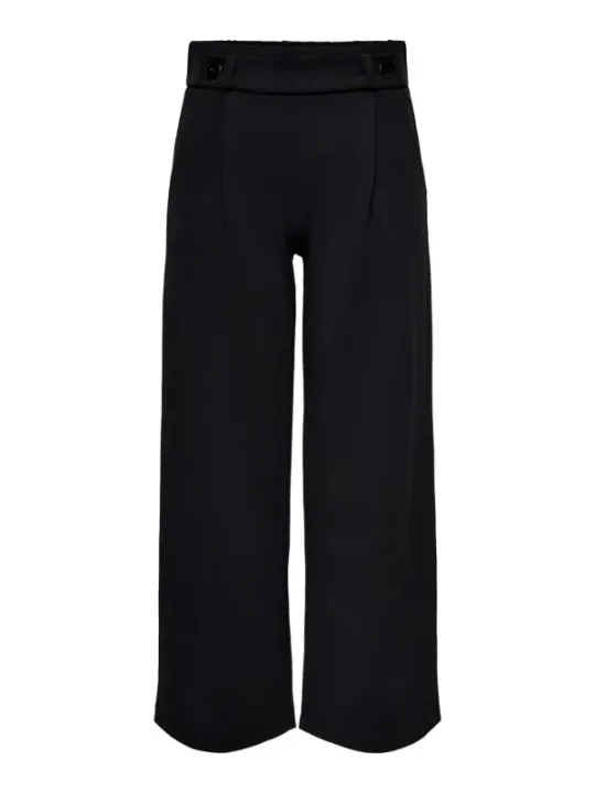 Schwarze High-Waist-Hose weites Bein