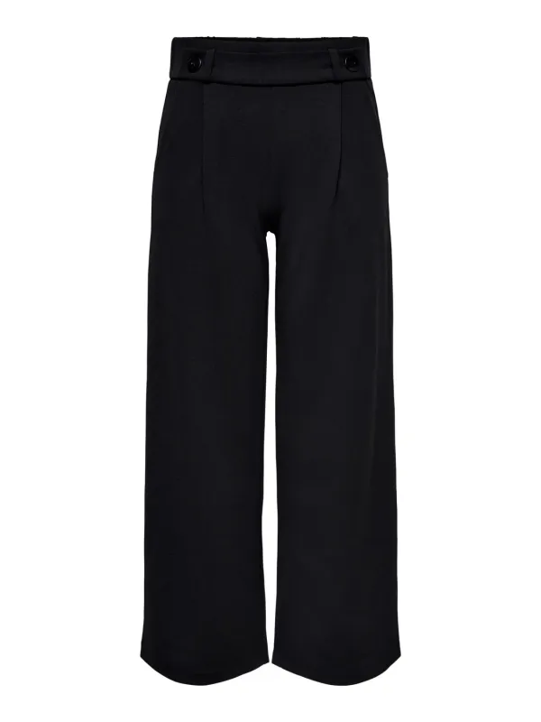 Schwarze High-Waist-Hose weites Bein