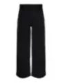 Schwarze High-Waist-Hose weites Bein