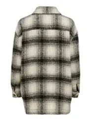 Lange karierte Wollmantel für Damen
