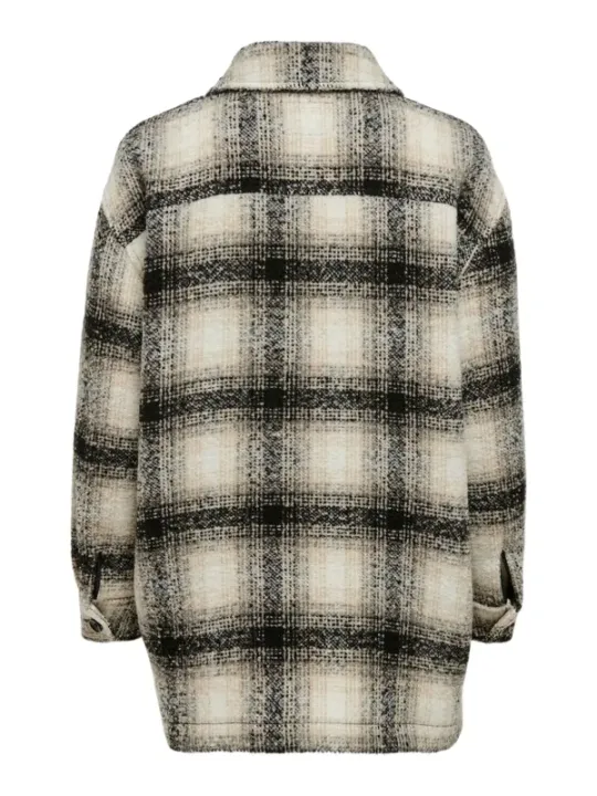 Lange karierte Wollmantel für Damen