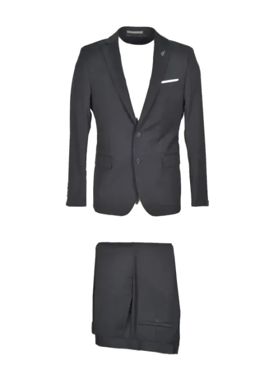 Schwarzer Blazer und Rock Set