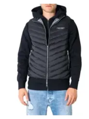 Schwarze Armani Exchange Pufferjacke mit Kapuze