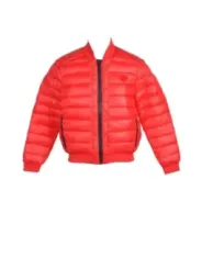 Roter, gepuffter Moschino Kurzmantel