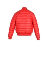 Rote gesteppte Damen-Pufferjacke mit Reißverschluss