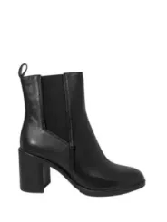 Schwarze Chelsea Stiefelette mit Absatz