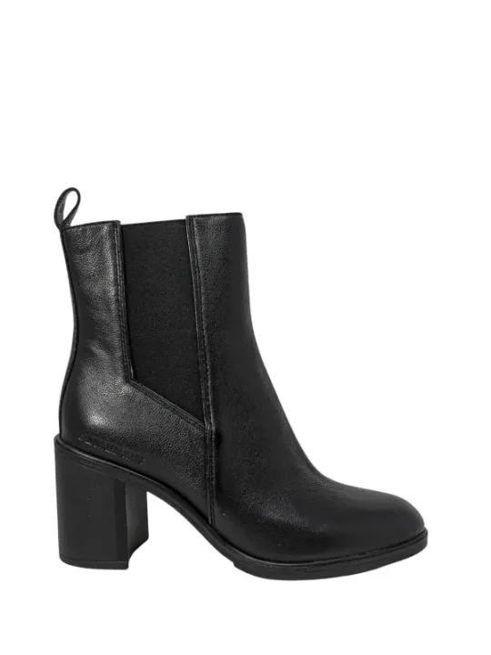 Schwarze Chelsea Stiefelette mit Absatz
