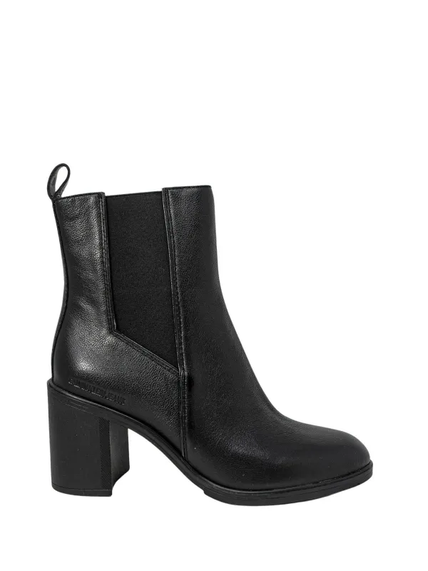Schwarze Chelsea Stiefelette mit Absatz
