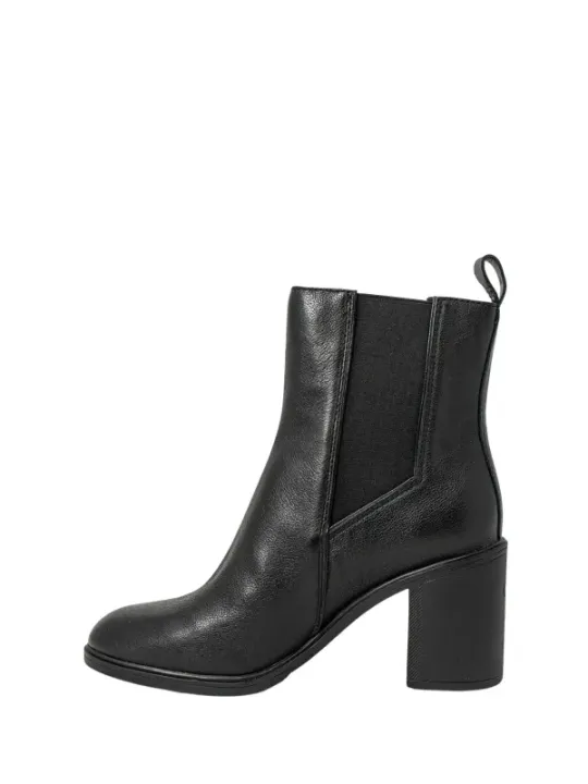 Schwarze Lederstiefel mit Reißverschluss