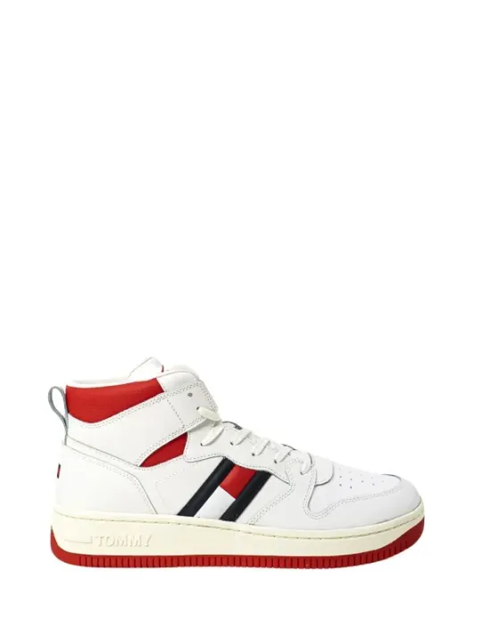 Weiße Tommy Hilfiger Sneakers mit Rot