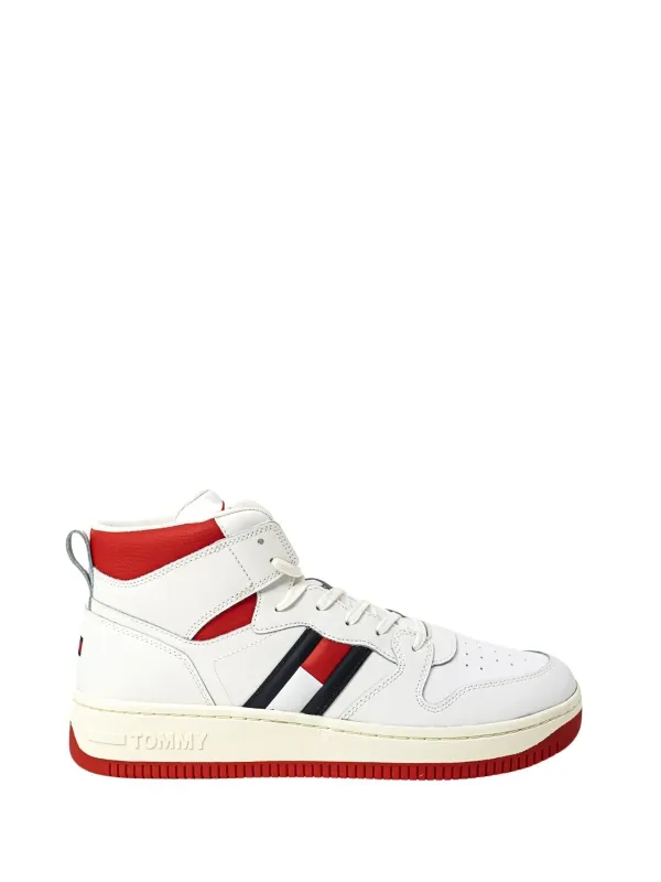 Weiße Tommy Hilfiger Sneakers mit Rot